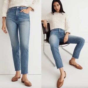 Madewell The Perfect Vintage Jean in Bainton Wash Raw Hem